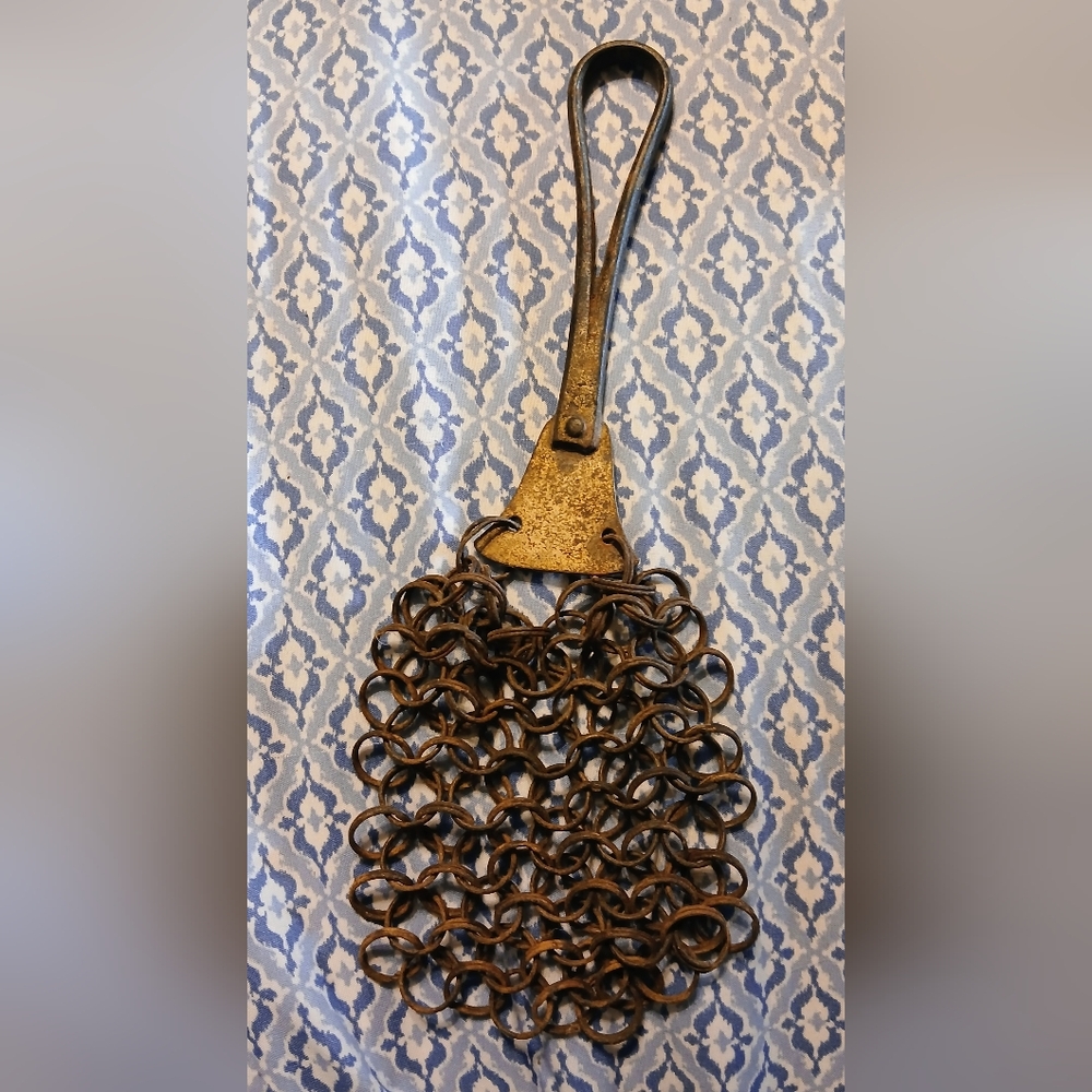 Antique Primitive Chainmail Pot Scrubber